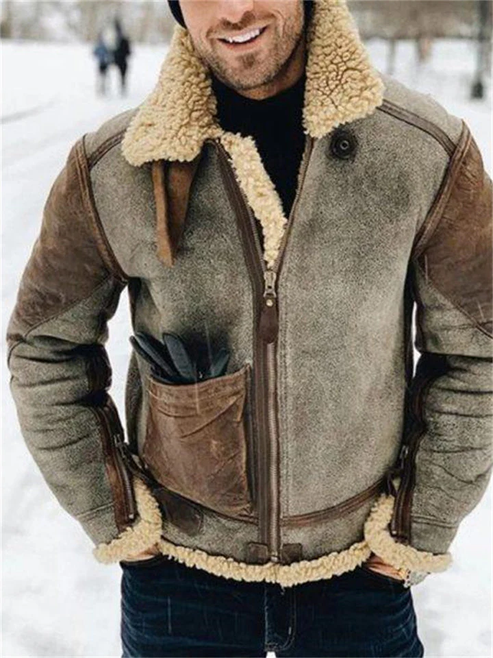 Men's Large Pocket Zippered Padded Coat - Image 4