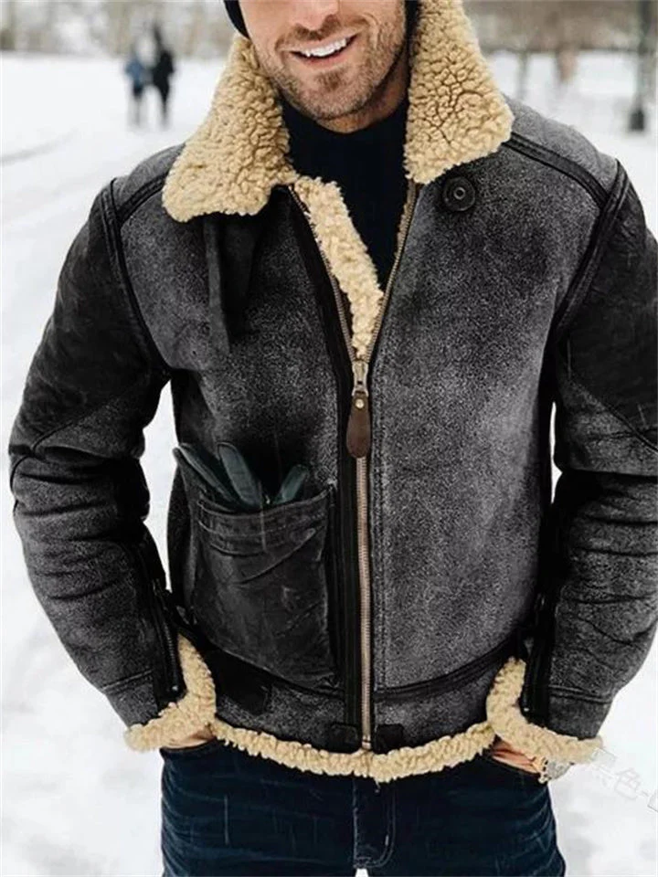 Men's Large Pocket Zippered Padded Coat - Image 5