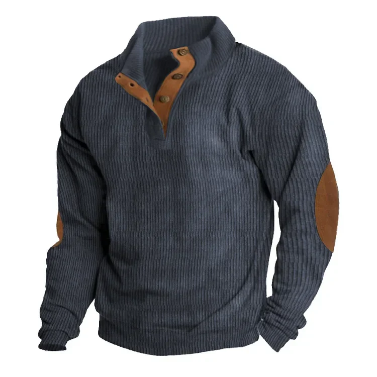 Men's Outdoor Casual Stand Collar Long Sleeve Sweatshirt - Image 3