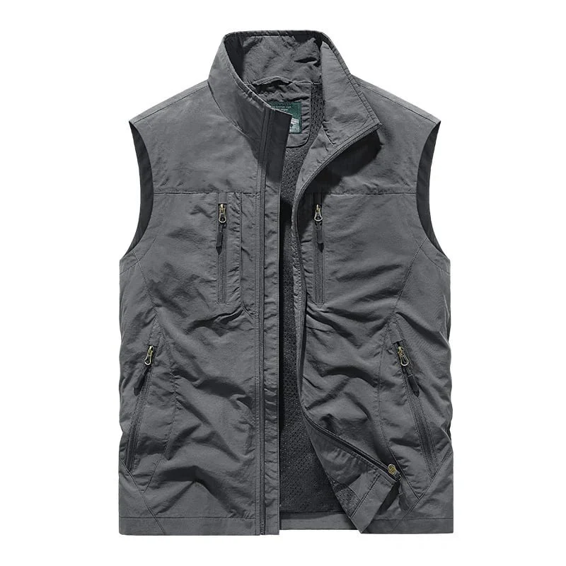 Men's Oversized Sleeveless Vest Jacket With Pockets - Image 19