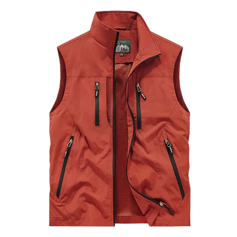 Men's Oversized Sleeveless Vest Jacket With Pockets - Image 3