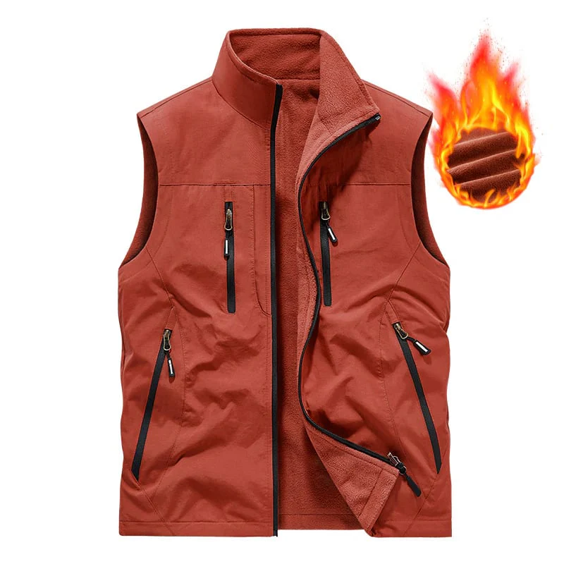 Men's Oversized Sleeveless Vest Jacket With Pockets - Image 9