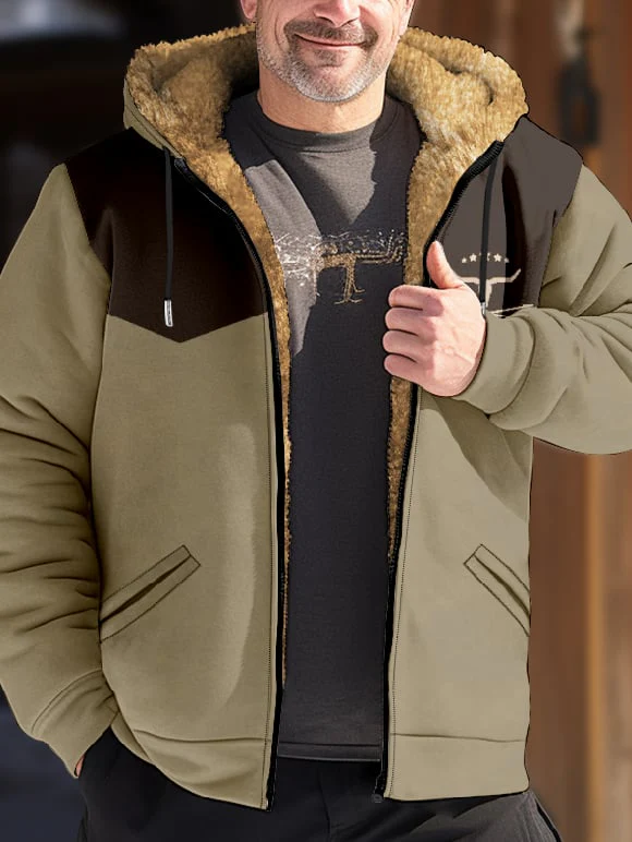 Men'S Retro Casual Long Sleeve Hooded Cotton Coat - Image 2