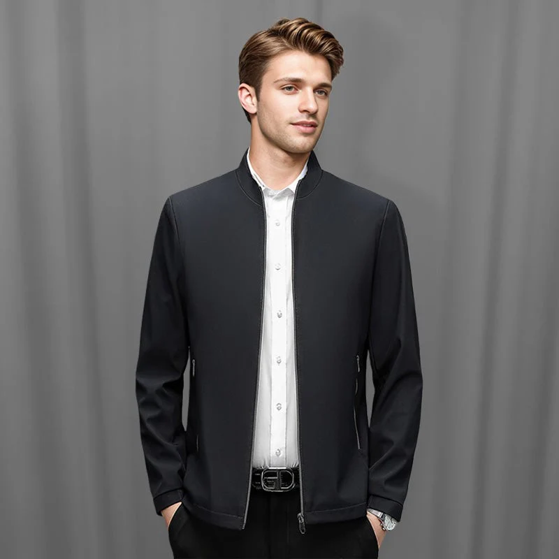 Men's Standing Collar Zipper Casual Jacket - Image 2