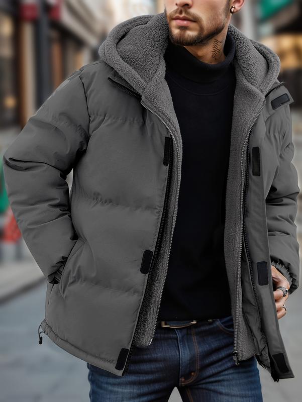 Men's Thickened Winter Jacket - Windproof Fleece-Lined Hooded Coat - Image 3