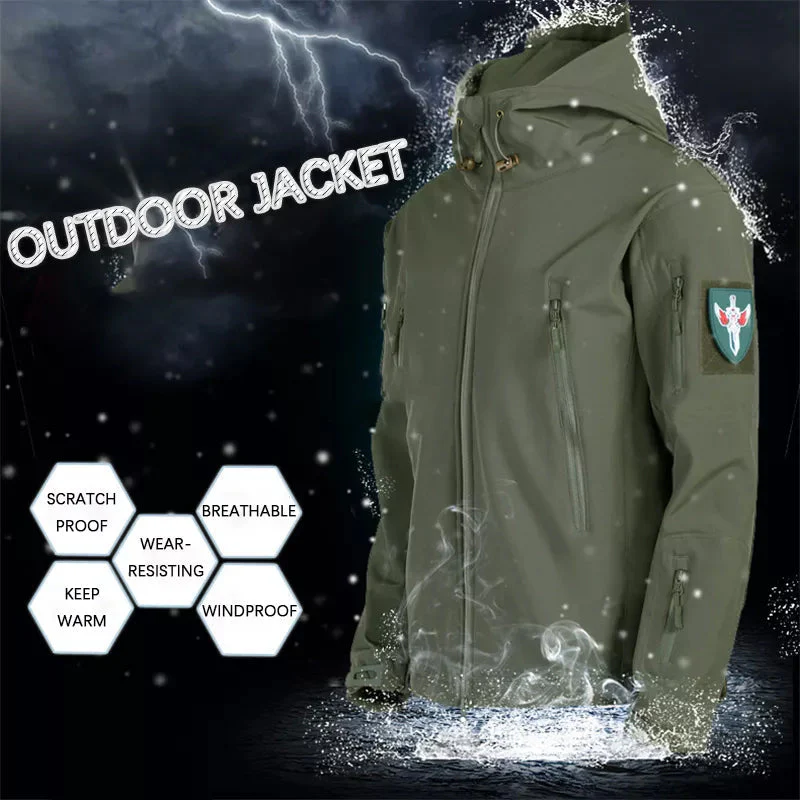Men's Windproof Waterproof Jacket - Camouflage Hooded Mountaineering Thermal Jacket - Image 7