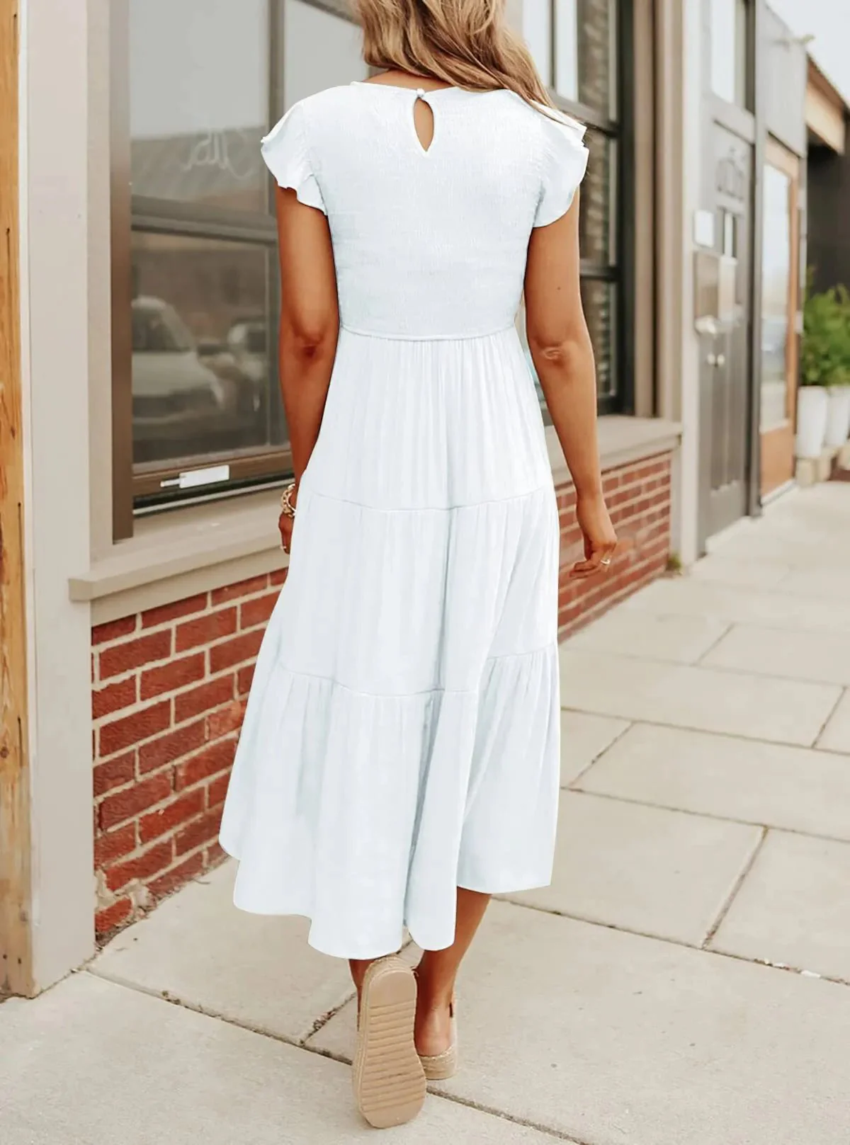 WOMEN'S SUMMER CASUAL FLUTTER SHORT MIDI DRESS - Image 12