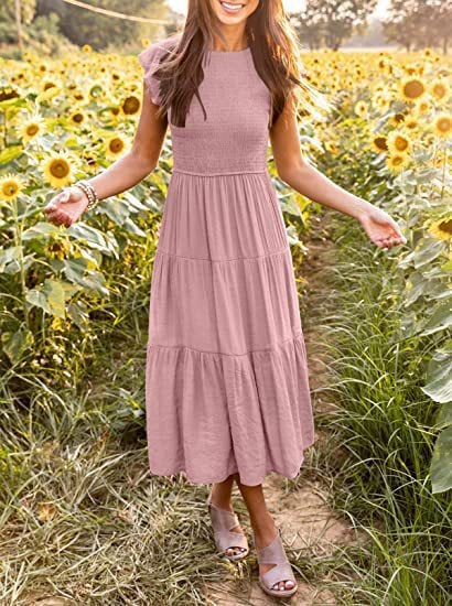 WOMEN'S SUMMER CASUAL FLUTTER SHORT MIDI DRESS - Image 17