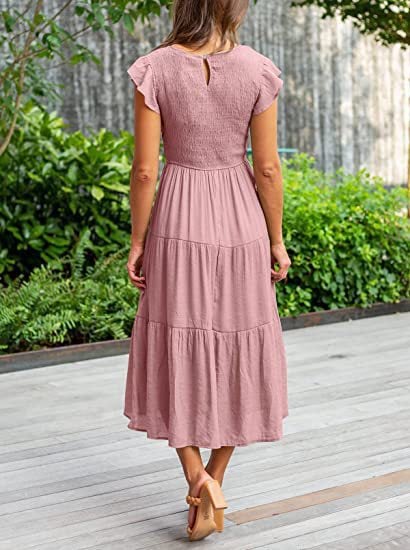 WOMEN'S SUMMER CASUAL FLUTTER SHORT MIDI DRESS - Image 18
