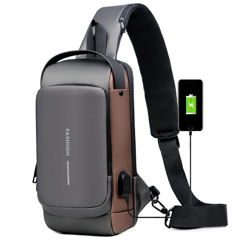 Motorcycle USB charging anti-theft fashion sports and leisure multi-functional shoulder messenger bag - Image 5