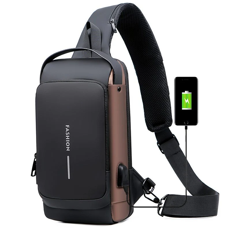 Motorcycle USB charging anti-theft fashion sports and leisure multi-functional shoulder messenger bag - Image 6