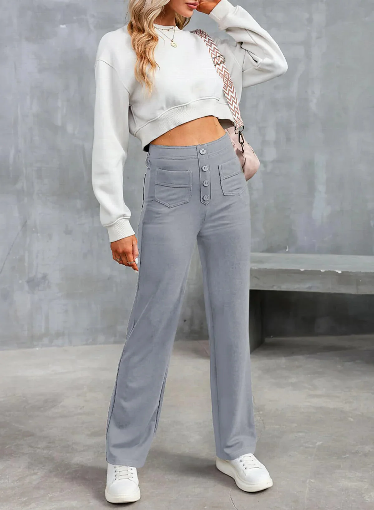 Multi-Pocket High Elastic Pants - Image 3