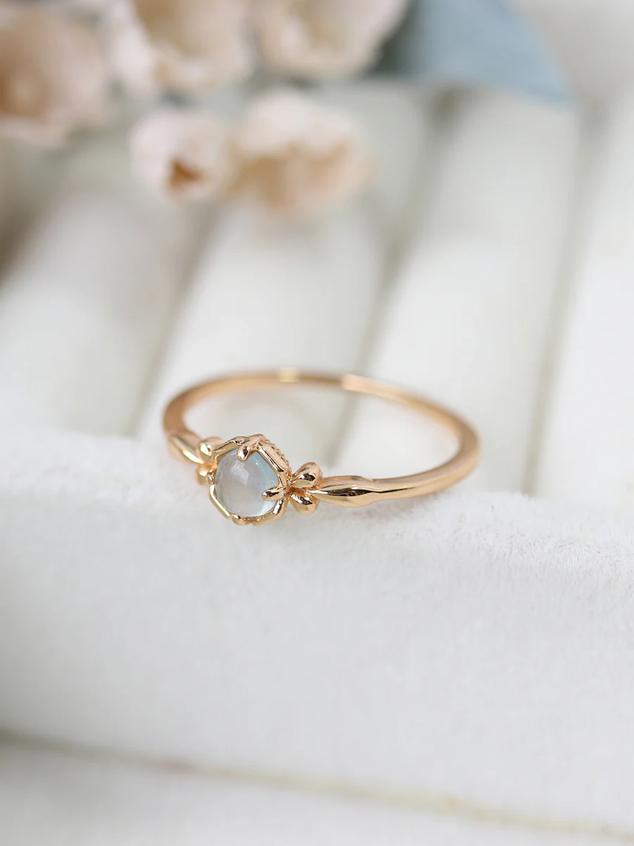Natural Aquamarine Vintage Ring Anniversary Birthday Gift For Her - Image 10