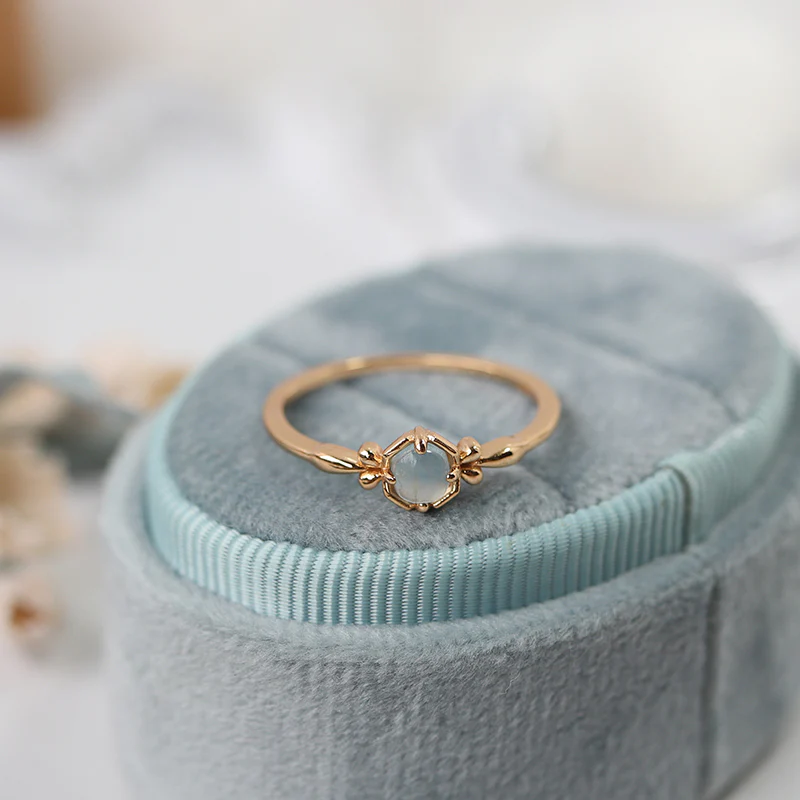 Natural Aquamarine Vintage Ring Anniversary Birthday Gift For Her - Image 5