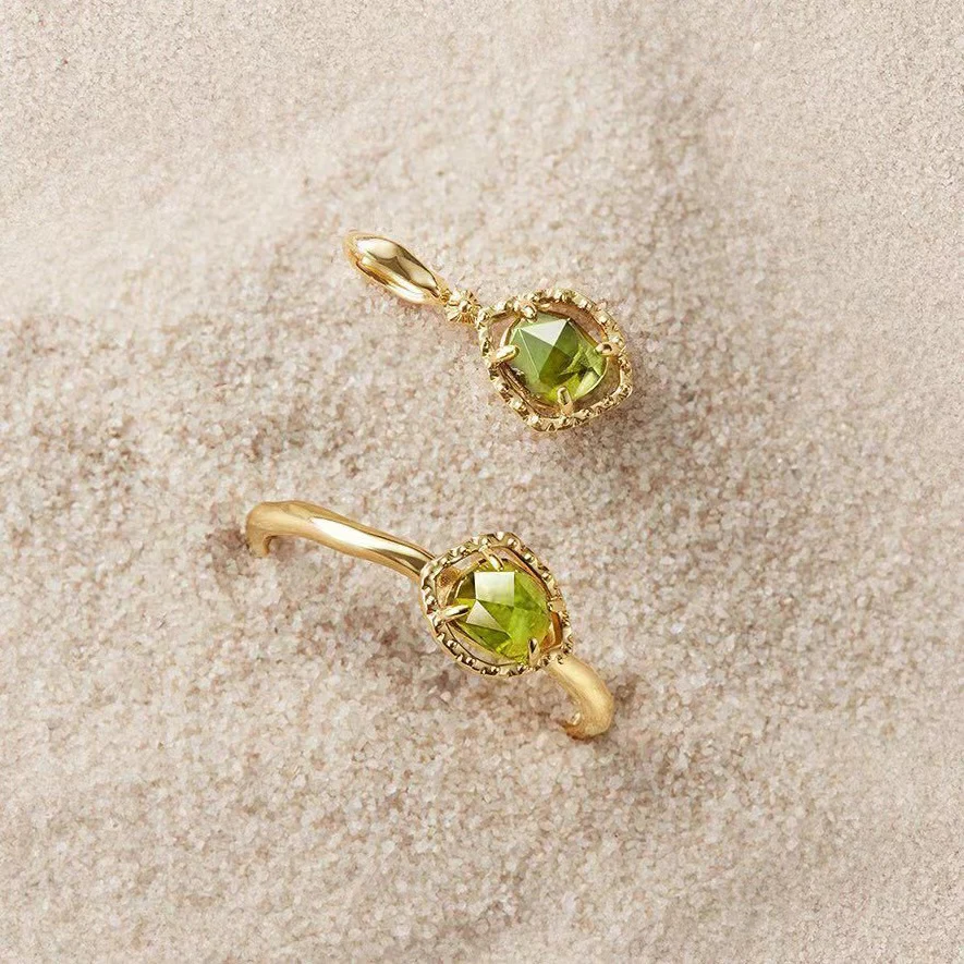 Natural Peridot Irregular Bubble Ring-Anniversary Birthday Gift For Her - Image 5