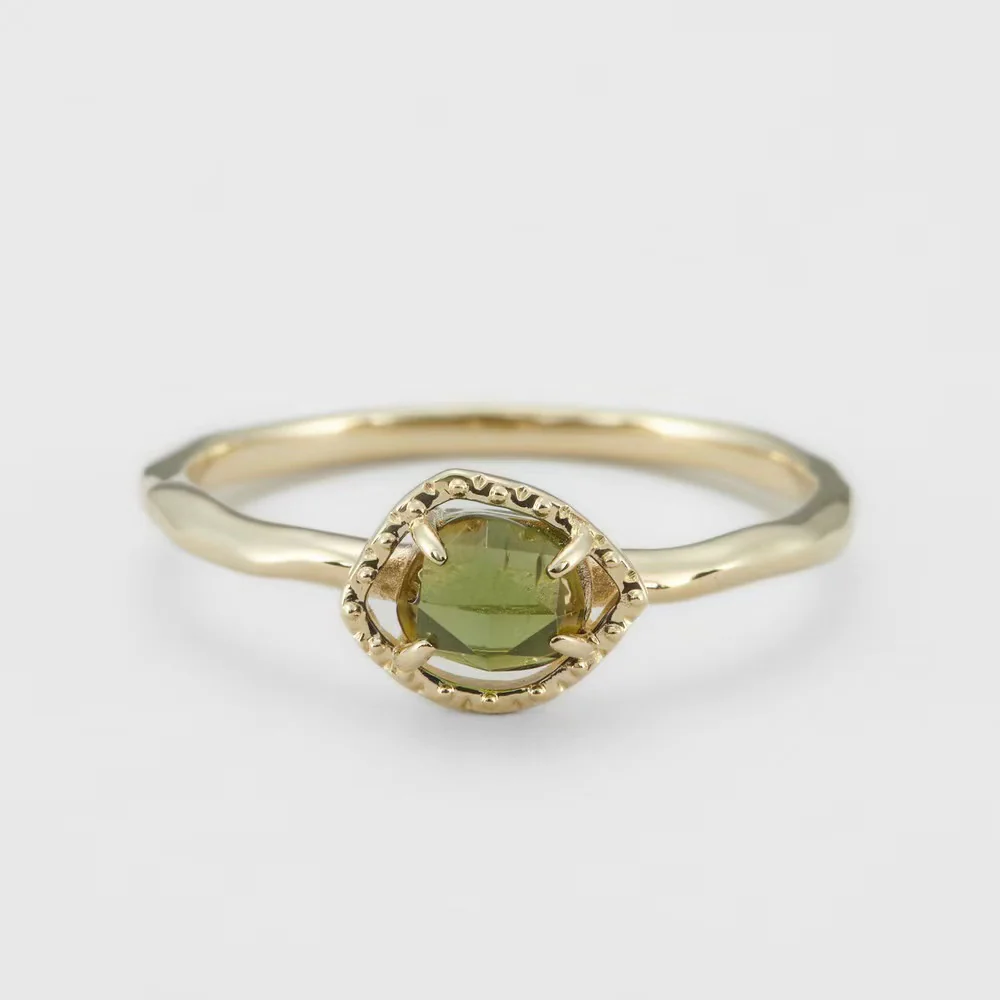 Natural Peridot Irregular Bubble Ring-Anniversary Birthday Gift For Her - Image 7