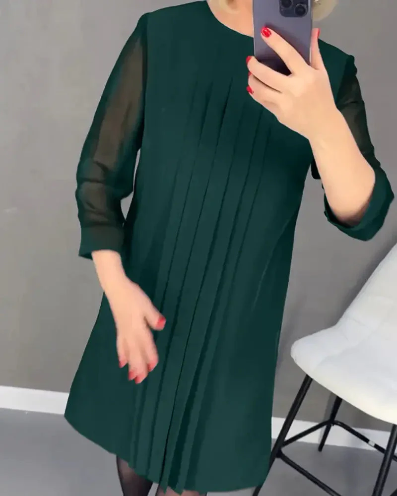 New Straight Medium Sleeve Dress - Image 2