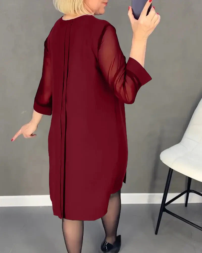 New Straight Medium Sleeve Dress - Image 3