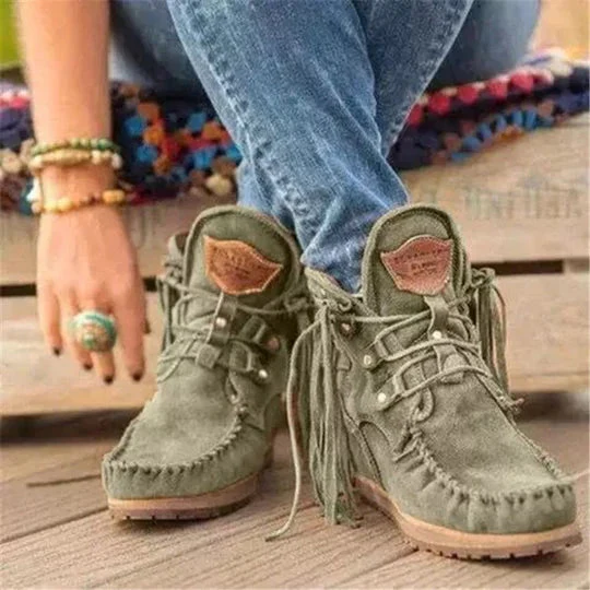 New Retro Women's Suede Ankle Boots Free shipping when buying 2 pairs or more - Image 5