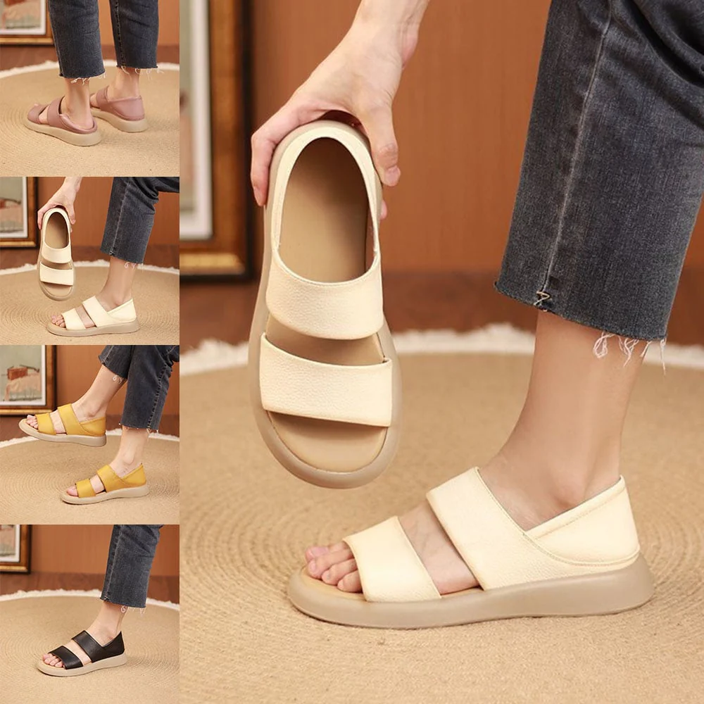 New Thick Sole Women's Stylish Genuine Leather Sandals - Image 2
