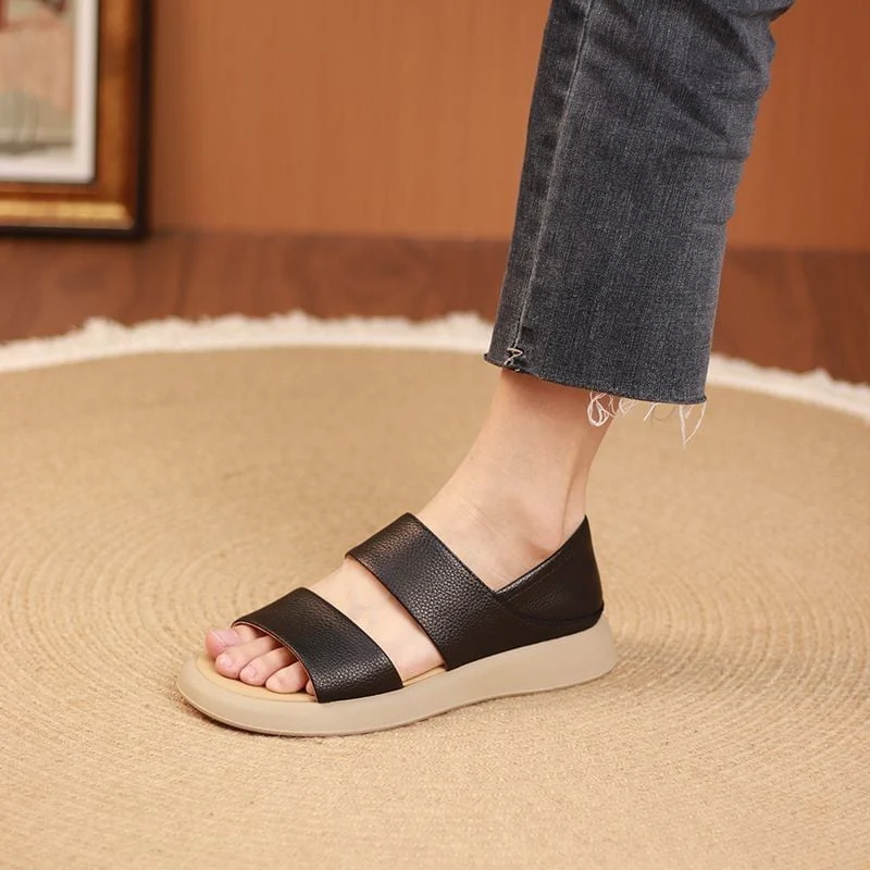 New Thick Sole Women's Stylish Genuine Leather Sandals - Image 4