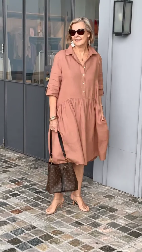 New Women's Cotton Linen Casual Dress - Image 4