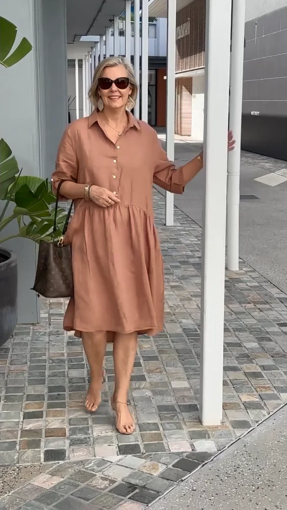 New Women's Cotton Linen Casual Dress - Image 5