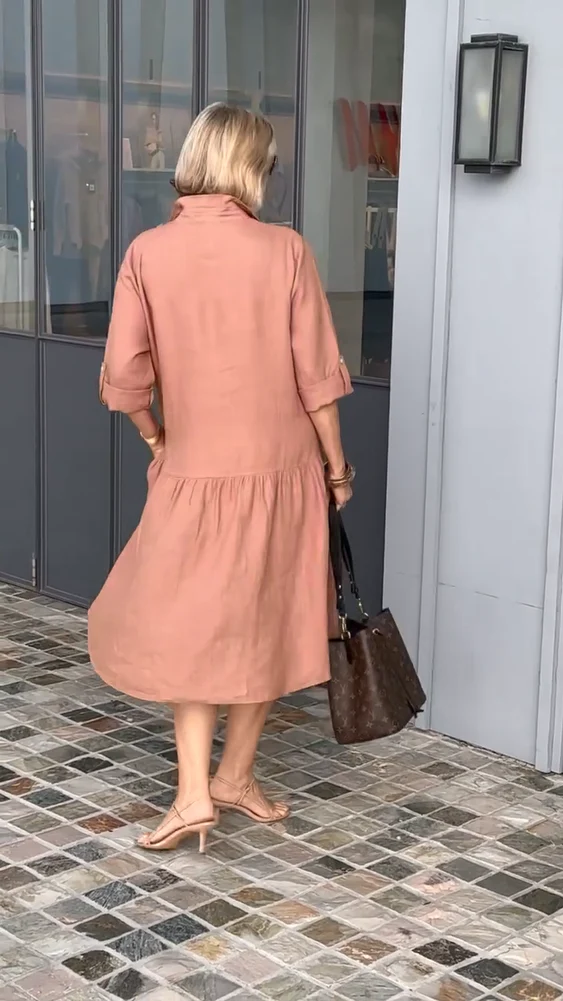 New Women's Cotton Linen Casual Dress - Image 6