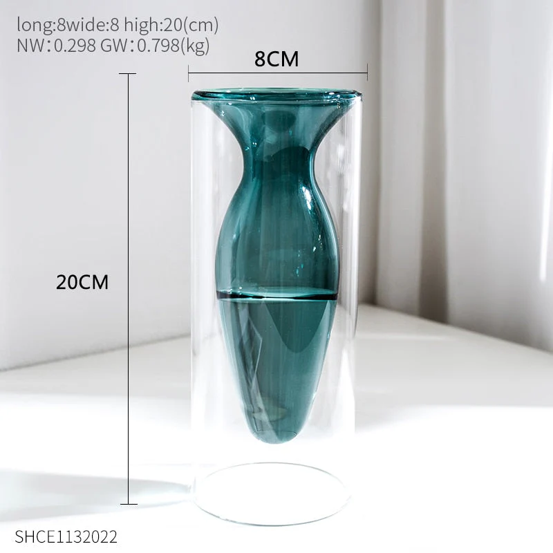 transparent glass vase - Image 2