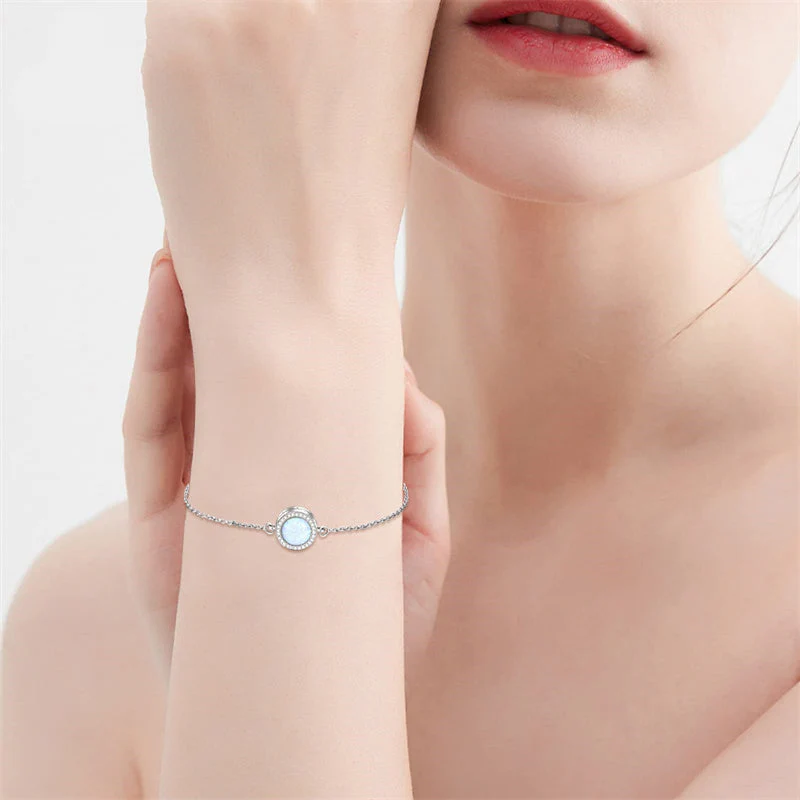 Opal Urn Bracelet For Ashes 925 Sterling Silver Opal Cremation Keepsake Pendant Locket Bracelet For Women Mom - Image 3
