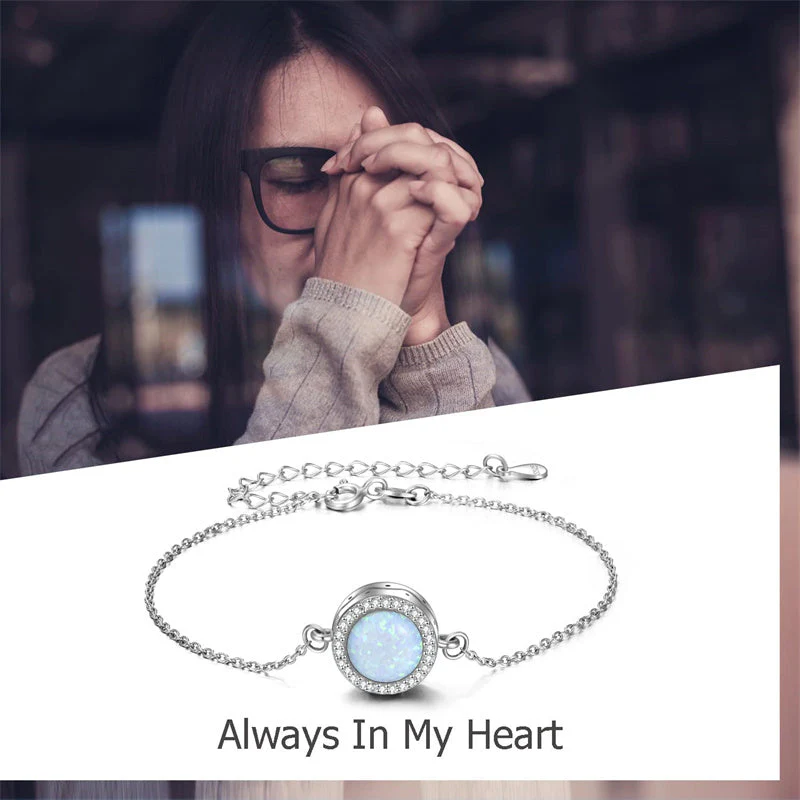 Opal Urn Bracelet For Ashes 925 Sterling Silver Opal Cremation Keepsake Pendant Locket Bracelet For Women Mom - Image 6