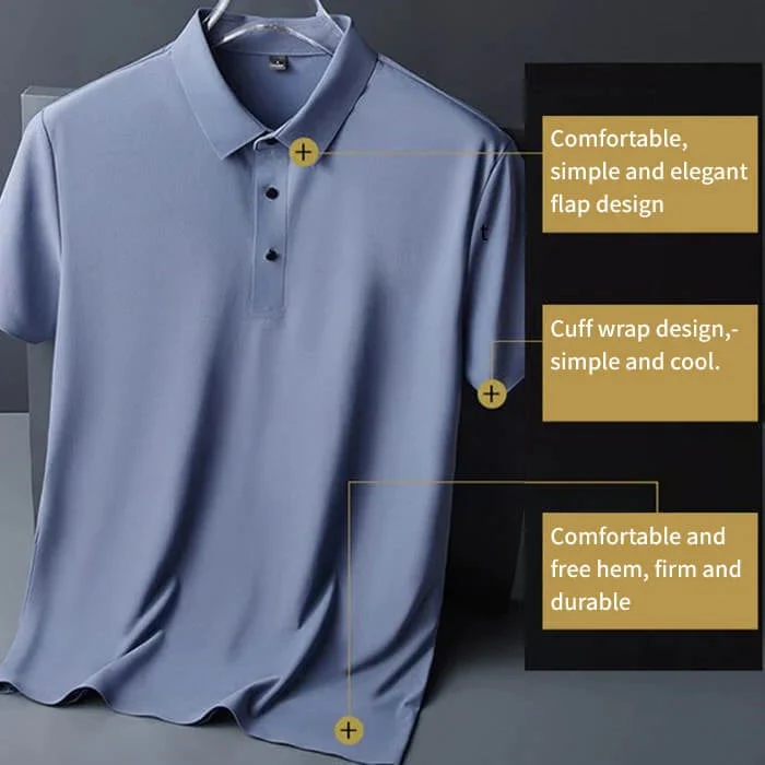 Men's Ice Silk Short Sleeve Polo Shirt - Image 3