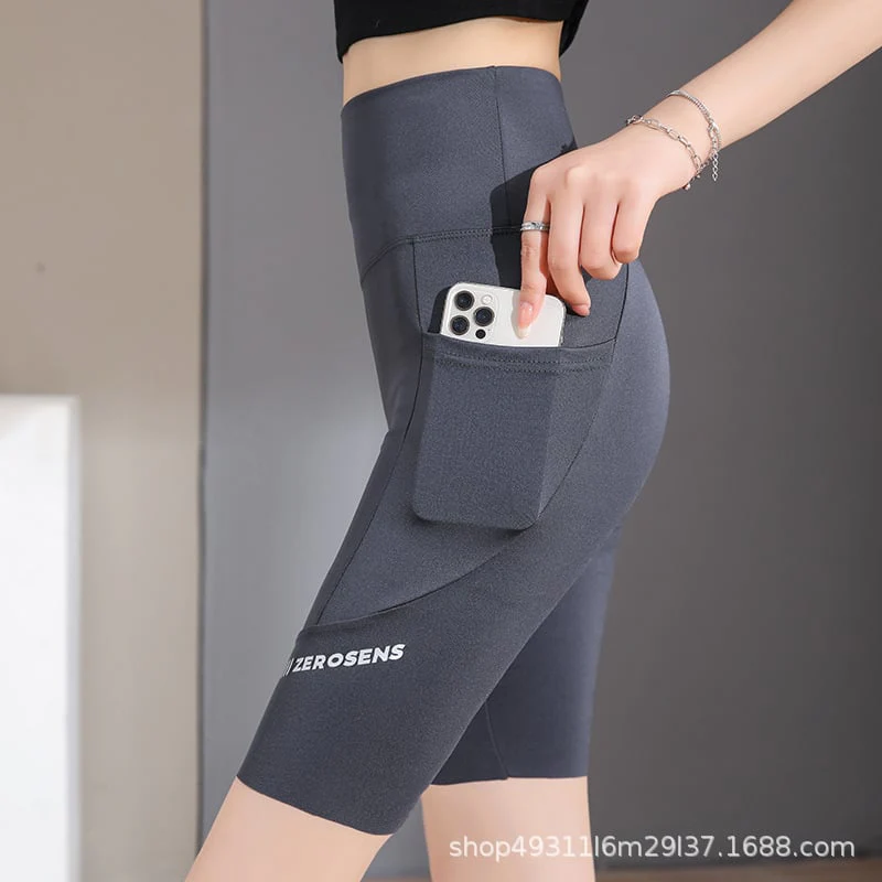 Pocket High Waisted Tummy Lifting Bottom Yoga Pants - Image 12