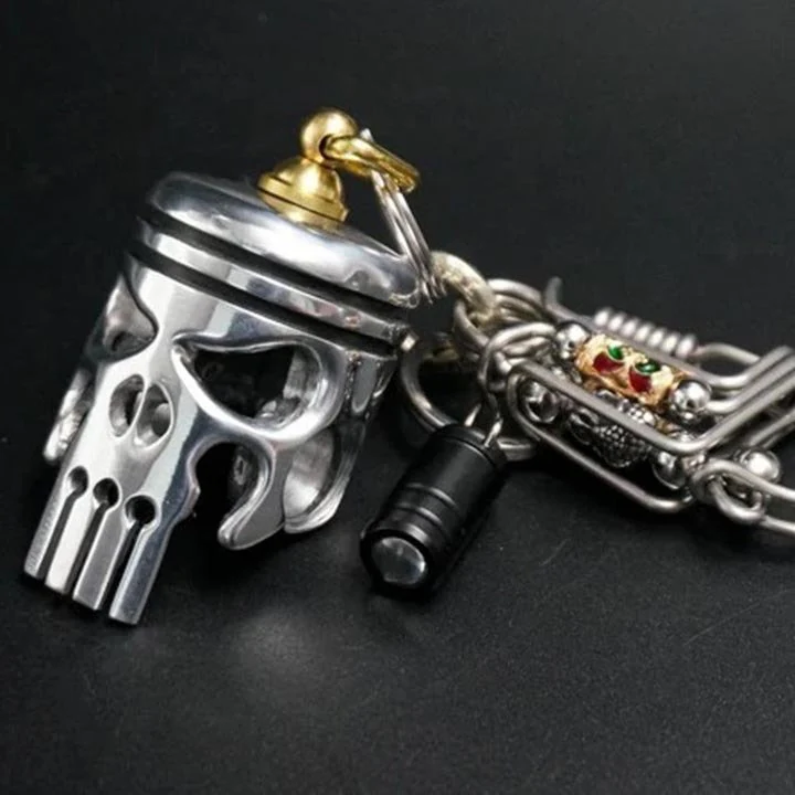 Piston art skull keychain [pendant/flashlight/bottle opener] - Image 3