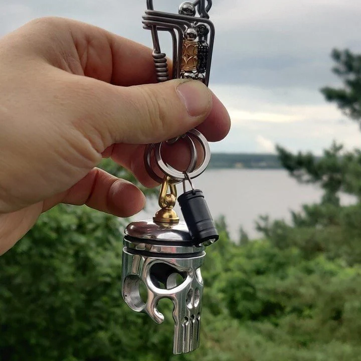 Piston art skull keychain [pendant/flashlight/bottle opener] - Image 7