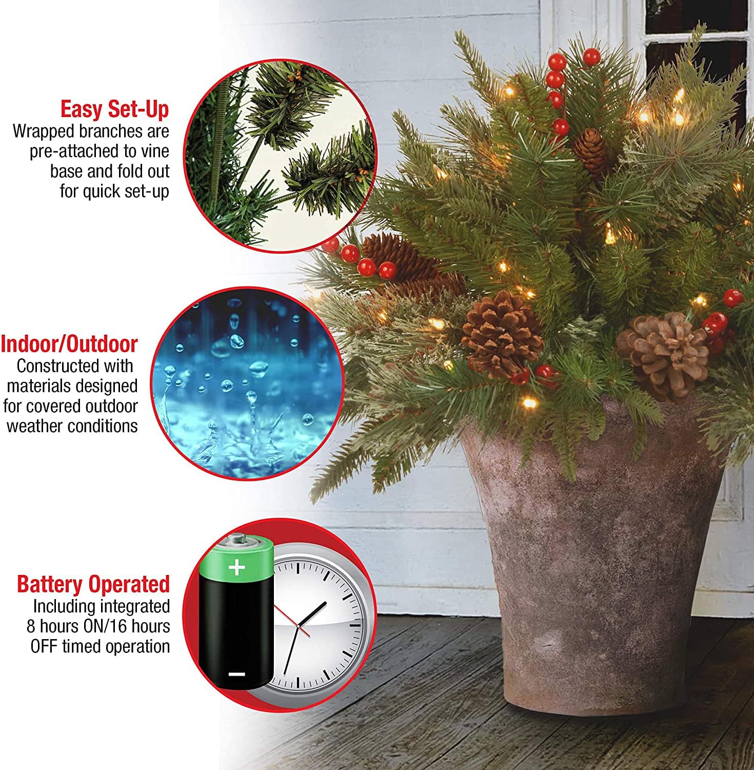 Pre-Lit Artificial Christmas Tree - Image 3
