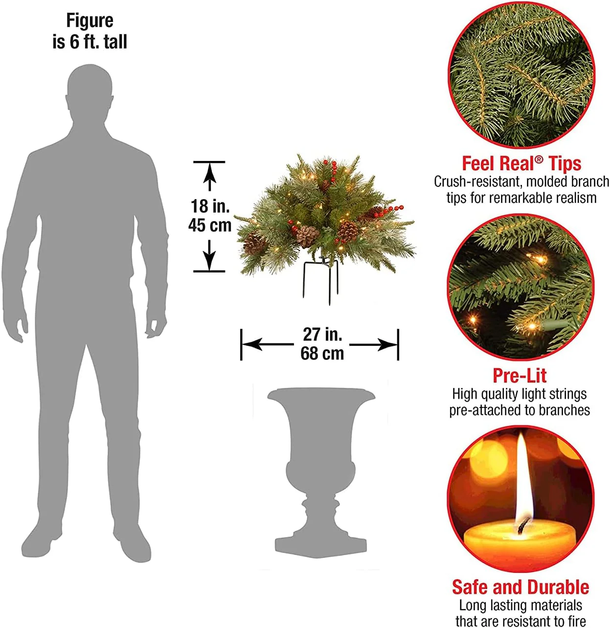 Pre-Lit Artificial Christmas Tree - Image 4