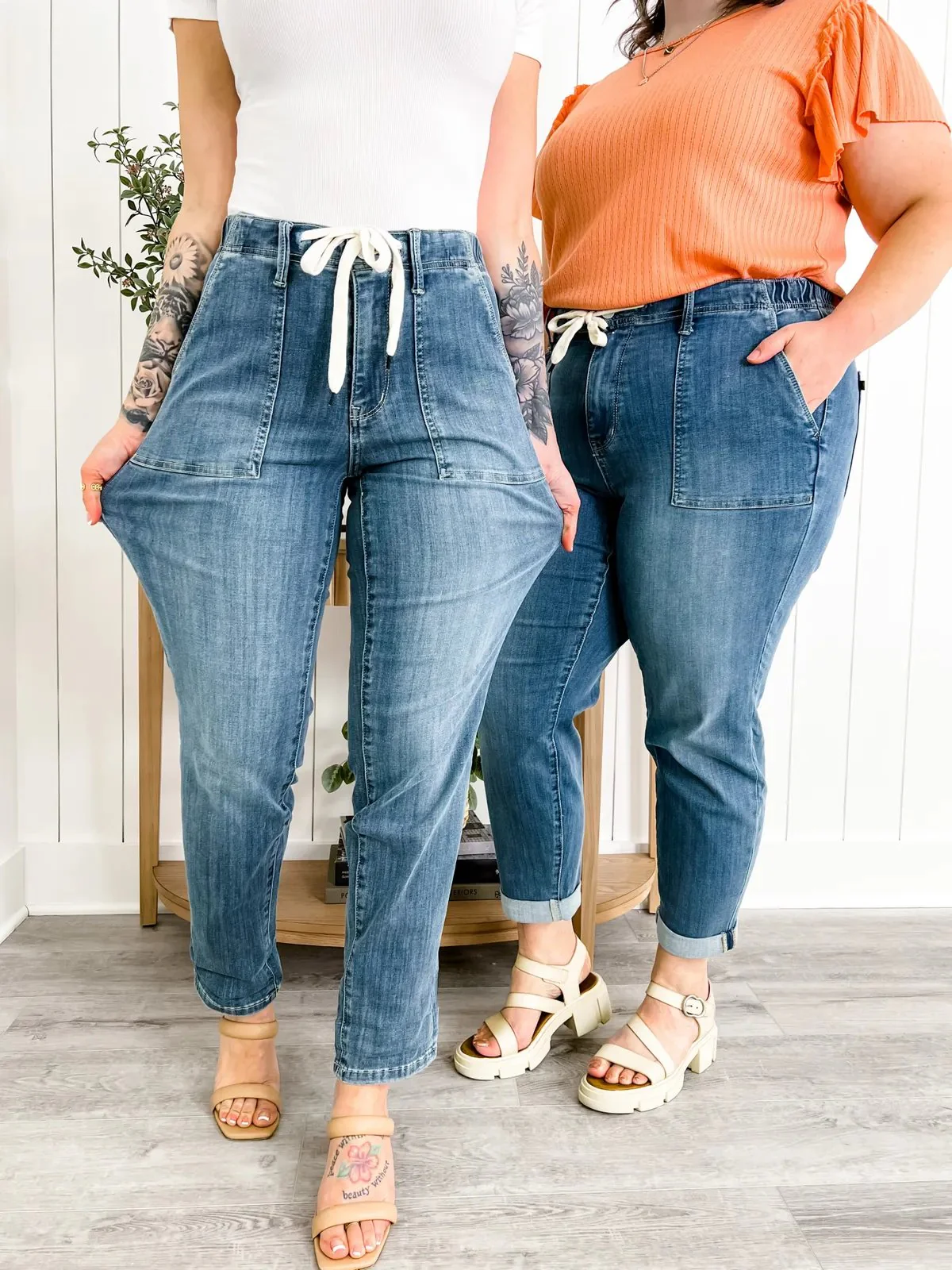 Pull On Denim Joggers - Image 8