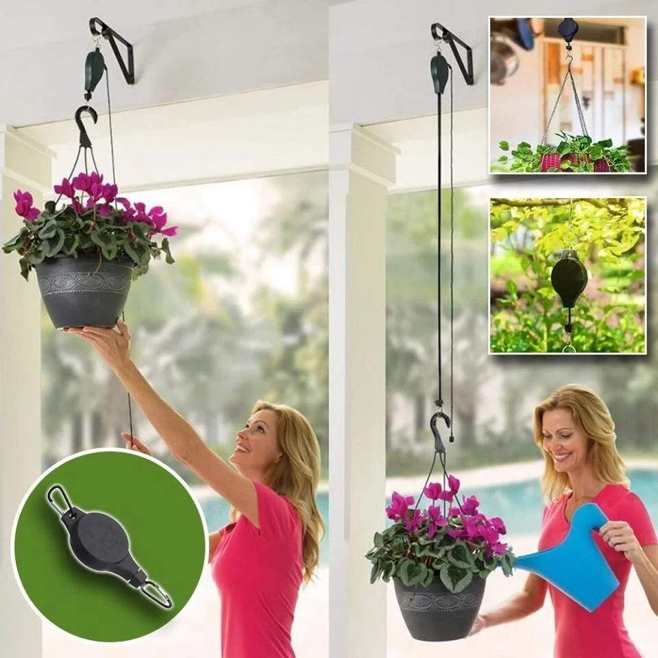 Plant Pulley Set For Garden Baskets Pots, Birds Feeder - Image 2