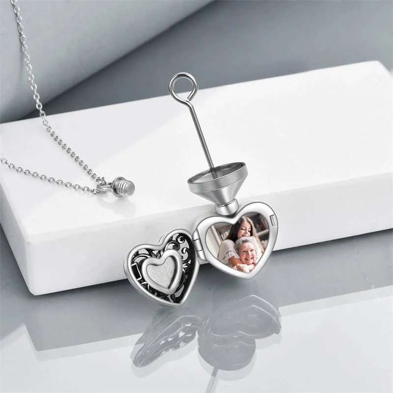 Rose Locket Ashes Necklace Urn Necklace for Women Heart Crystal Cremation Necklace for Ashes Cremation Jewelry - Image 4