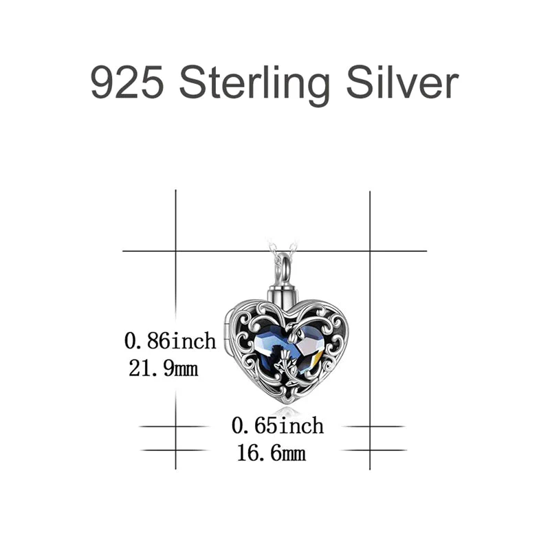 Rose Locket Ashes Necklace Urn Necklace for Women Heart Crystal Cremation Necklace for Ashes Cremation Jewelry - Image 7