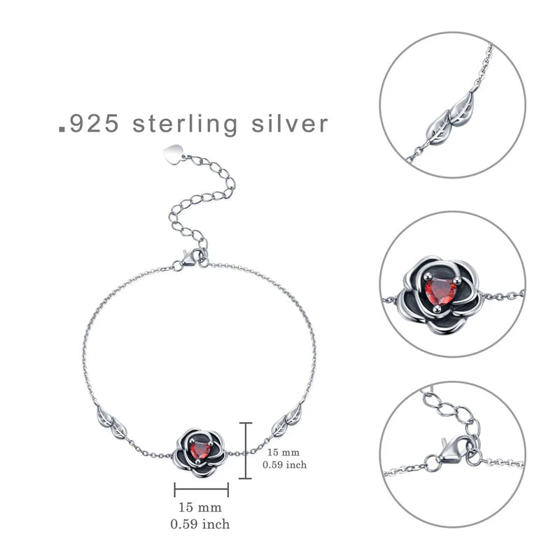 Rose Urn Bracelet 925 Sterling Silver Flower Cremation Urn Bracelet for Ashes Memorial Jewelry Gift for Women - Image 4
