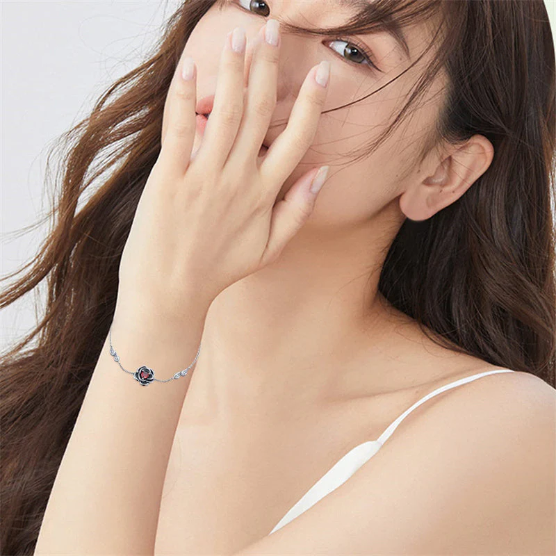 Rose Urn Bracelet 925 Sterling Silver Flower Cremation Urn Bracelet for Ashes Memorial Jewelry Gift for Women - Image 6