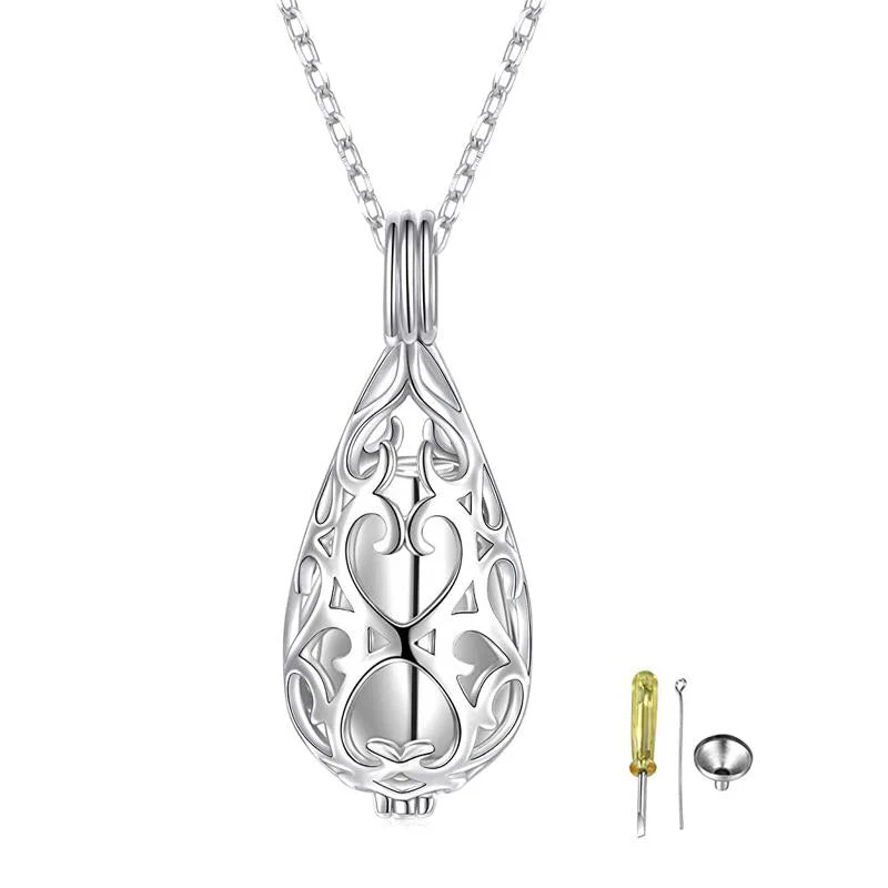 925 Sterling Silver Cremation Urn Memorial Pendant Necklace with Hollow Urn Cremation Jewelry for Ashes - Image 12