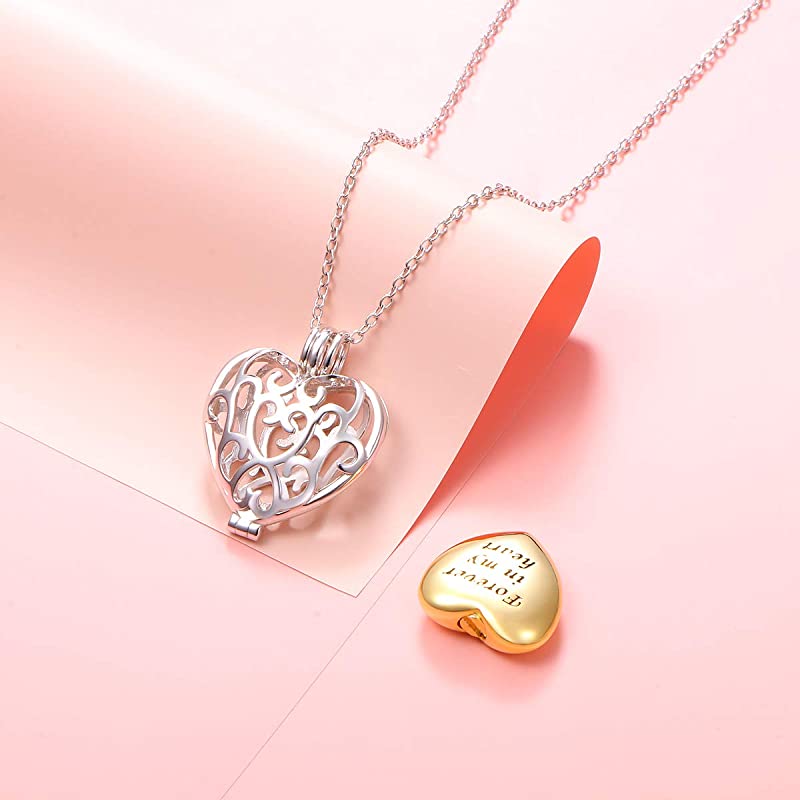 925 Sterling Silver Cremation Urn Memorial Pendant Necklace with Hollow Urn Cremation Jewelry for Ashes - Image 14