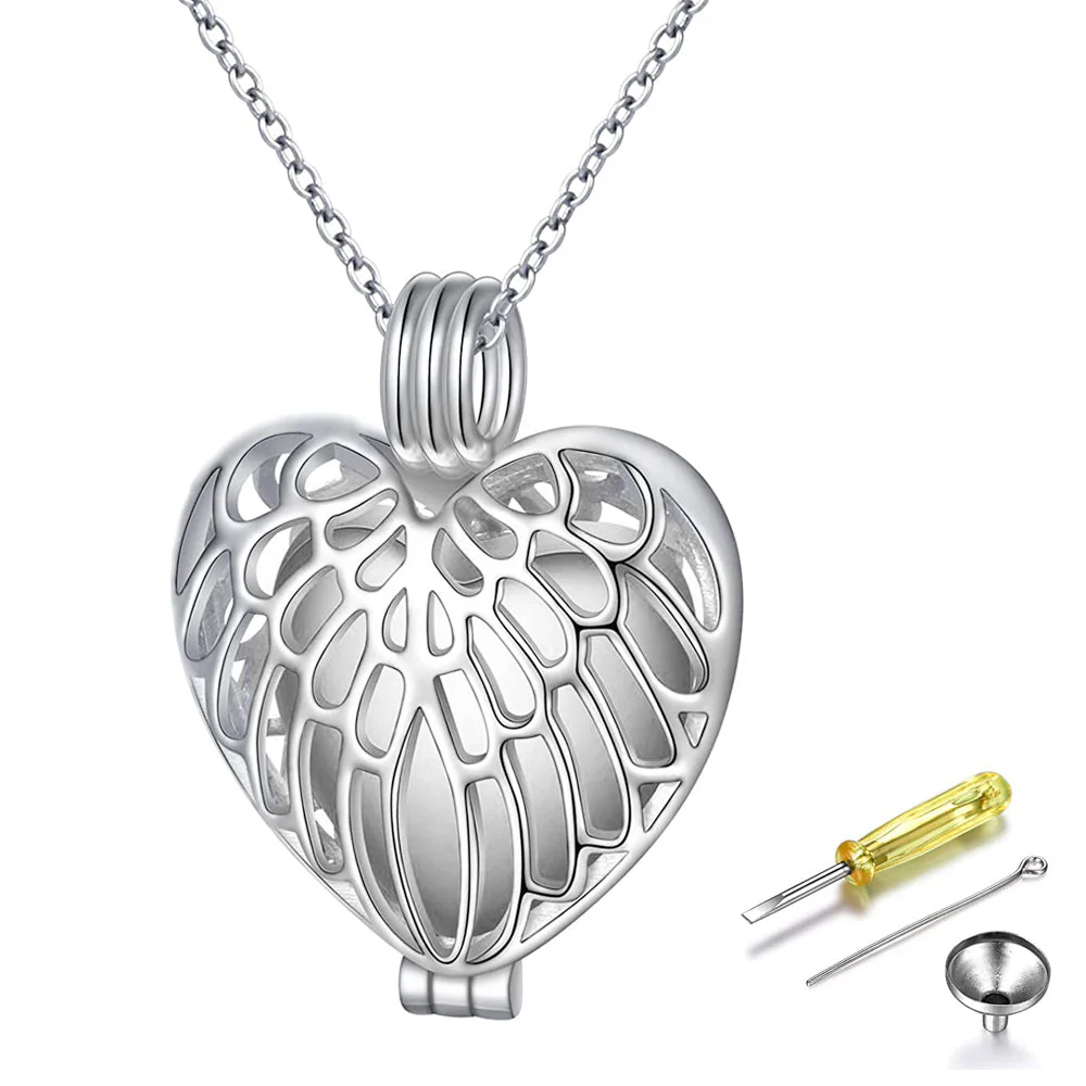 925 Sterling Silver Cremation Urn Memorial Pendant Necklace with Hollow Urn Cremation Jewelry for Ashes - Image 21