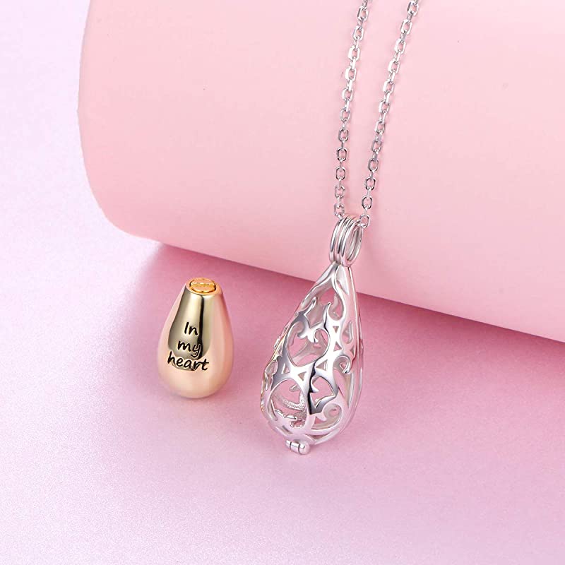925 Sterling Silver Cremation Urn Memorial Pendant Necklace with Hollow Urn Cremation Jewelry for Ashes - Image 3