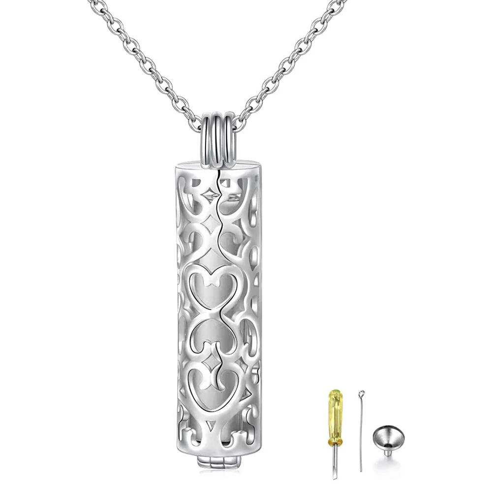925 Sterling Silver Cremation Urn Memorial Pendant Necklace with Hollow Urn Cremation Jewelry for Ashes - Image 32