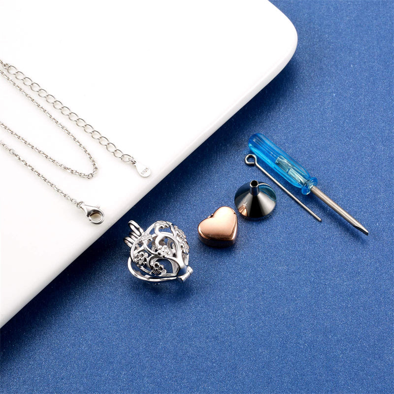 925 Sterling Silver Cremation Urn Memorial Pendant Necklace with Hollow Urn Cremation Jewelry for Ashes - Image 53