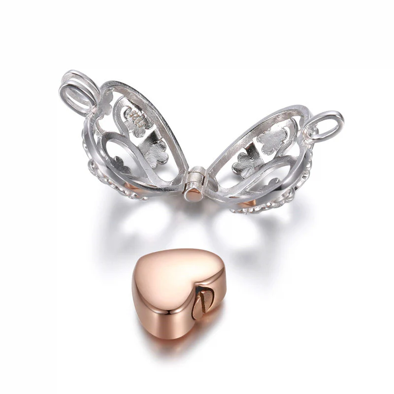 925 Sterling Silver Cremation Urn Memorial Pendant Necklace with Hollow Urn Cremation Jewelry for Ashes - Image 56